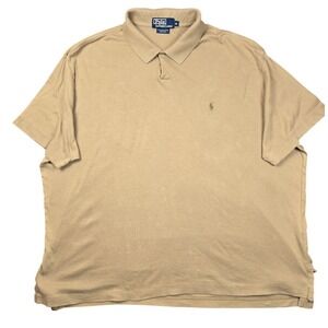Polo Ralph Lauren Mens Tan Pima Cotton Short Sleeve Polo Shirt XL